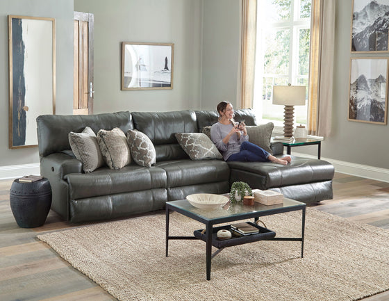 Como - Italian Leather Match Reclining Sectional