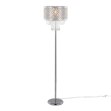  Droplets - 60" Floor Lamp - Polished Chrome And Clear Crystal Accents
