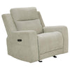 Kennett - Chenille Upholstered Power Recliner Chair - Ivory