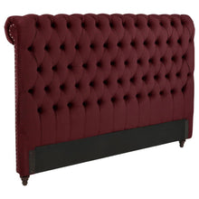 Devon - Upholstered Eastern King Headboard - Wine Red