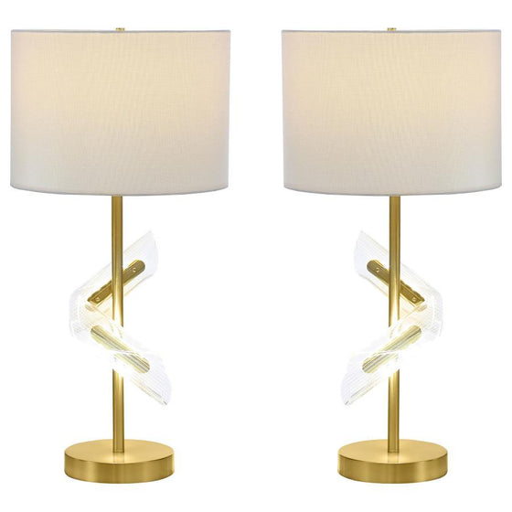 Kingsley - Drum Shade Table Lamp (Set of 2) - Gold