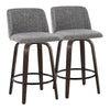 Toriano - 26" Fixed-Height Counter Stool (Set of 2) - Walnut & Black Base