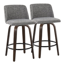  Toriano - 26" Fixed-Height Counter Stool (Set of 2) - Walnut & Black Base