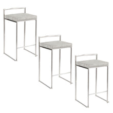  Fuji - 26" Stackable Counter Stool - Brushed Stainless Steel