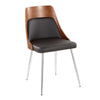 Anabelle - Dining / Accent Chair (Set of 2) - Chrome Metal, Walnut Wood