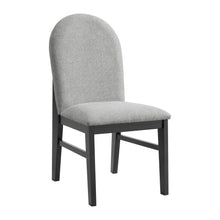  Edison - Dining Side Chair With Fabric (Set of 2) - Black And Light Gray