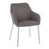 Daniella - Dining Chair (Set of 2) - Chrome Steel And Gray Faux Leather