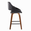 Fabrico - Fixed-Height Counter Stool With Square Black Footrest (Set of 2) - Walnut Wood