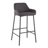 Daniella - Fixed-Height Bar Stool (Set of 2) - Black Metal And Charcoal Fabric