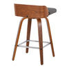 Maya - 26" Fixed-Height Counter Stool (Set of 2) - Walnut & Silver Base