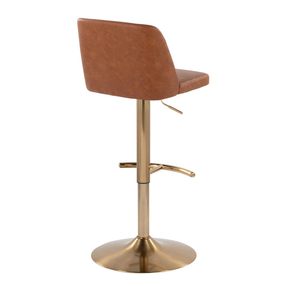 Toriano - Adjustable Barstool (Set of 2) - Gold Base
