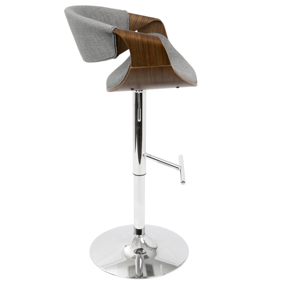 Curvini - Adjustable Barstool With Swivel - Walnut (Set of 2)