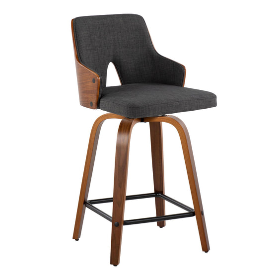 Stella - 24" Fixed-Height Counter Stool (Set of 2) - Walnut Base