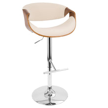 Curvo - Adjustable Barstool With Swivel - Walnut And Cream