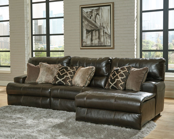 Como - Italian Leather Match Reclining Sectional