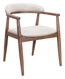  Goka - Dining Chair - Beige & Walnut