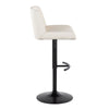 Santi - Upholstered Adjustable Barstool With Swivel And Rounded T Footrest (Set of 2) - Black Metal