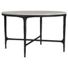 Hermas - Round Genuine Marble Top Metal Coffee Table - White