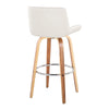 Santi - 30" Fixed-Height Barstool With Swivel And Round Chrome Metal Footrest (Set of 2) - Zebra Wood