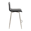 Mara - 26" Upholstered Fixed-Height Counter Stool With Swivel (Set of 2) - Stainless Steel