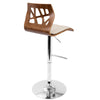 Folia - Adjustable Barstool (Set of 2) - Walnut Backrest & Silver Base