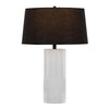 Petra - 26" Polyresin Table Lamp - Cream Polyresin And Black Metal With Black Linen Shade (Set of 2)