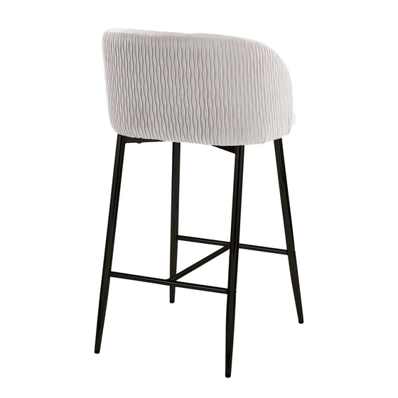 Fran - Pleated Waves Fixed-Height Counter Stool (Set of 2)