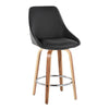 Diana - 26" Fixed-Height Counter Stool With Swivel And Round Chrome Metal Footrest (Set of 2) - Zebra Wood