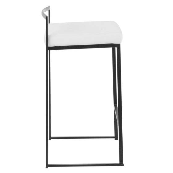 Fuji - Stackable Counter Stool With Cushion - Black Metal