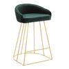 Canary - 26" Counter Stool (Set of 2) - Gold With Green Velvet