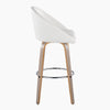 Matisse - 30" Highback Fixed-Height Barstool With Swivel And Round Chrome Metal Footrest (Set of 2) - Light Gray Wood