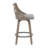Charlotte - Farmhouse Counter Stool - Light Gray Wood And Gray Fabric (Set of 2)