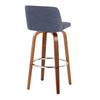 Toriano - 30" Fixed-Height Barstool (Set of 2) - Walnut & Chrome Base