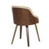 Bacci - Dining / Accent Chair - Walnut Wood And Cream Faux Leather