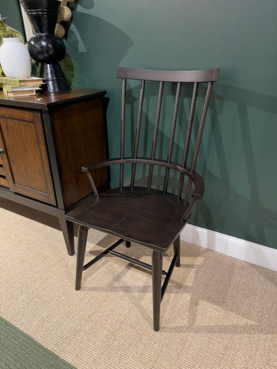 Fenmore - Spindle Arm Chair (Set of 2) - Mocha And Distressed Cherry