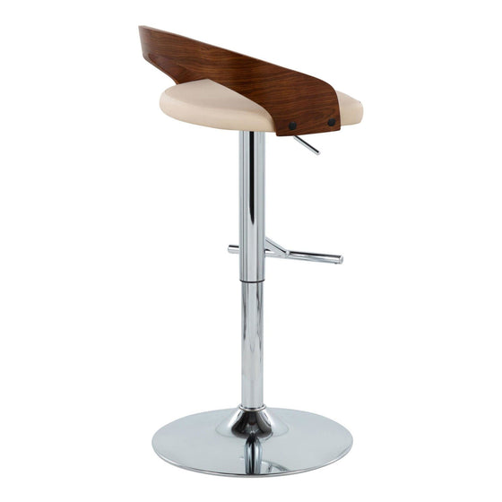 Grotto - Adjustable Faux Leather Barstool (Set of 2) - Beige