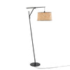 Daniella - Salon 70" Floor Lamp - Black Metal With Natural Ratan Shade