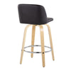 Toriano - 26" Fixed-Height Counter Stool (Set of 2) - Natural & Chrome Round Base