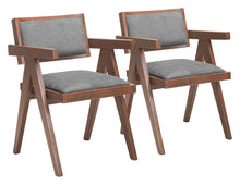  Delhi - Dining Chair (Set of 2) - Gray & Walnut