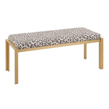  Fuji - Bench - Gold Metal And Beige Leopard Fabric