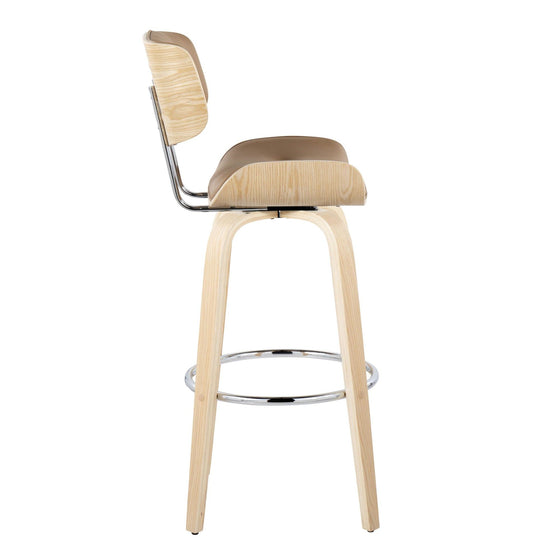 Lombardi - 30" Fixed-Height Barstool (Set of 2) - Natural Base