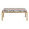 Fuji - Bench - Gold Metal And Beige Leopard Fabric