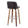 Toriano - 30" Fixed-Height Barstool (Set of 2) - Walnut & Chrome Base