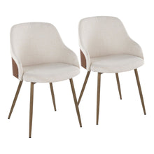  Bacci - Chair (Set of 2) - Antique Copper Metal, Walnut Wood
