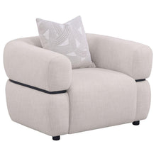  Jeanette - Fabric Upholstered Round Arm Accent Chair - Beige
