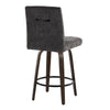 Hank - 26" Fixed-Height Counter Stool With Swivel And Round Black Metal Footrest (Set of 2) - Walnut Glazed Wood