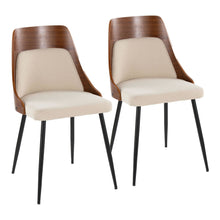  Anabelle - Dining / Accent Chair (Set of 2) - Black Metal, Walnut Wood
