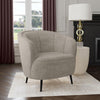 Ellorie - Upholstered Channel Back Curved Chair - Beige