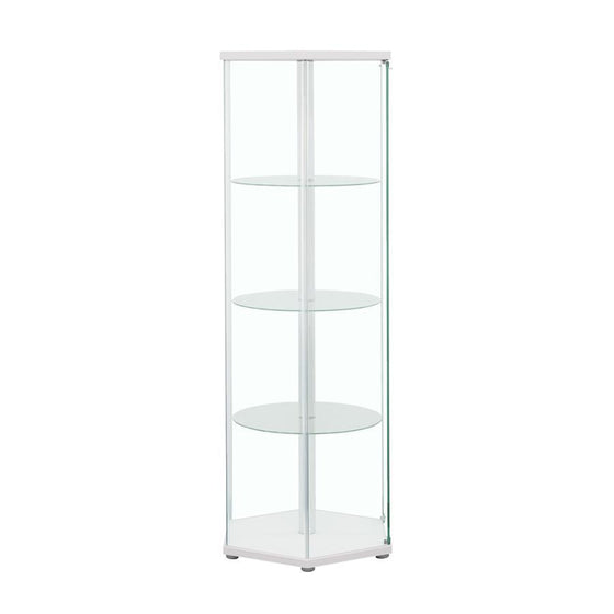 Zahavah - 4-Shelf Hexagonal Clear Glass Curio Cabinet