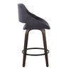 Fabrico - 26" Fixed-Height Counter Stool With Swivel And Round Black Metal Footrest (Set of 2) - Walnut Glazed Wood